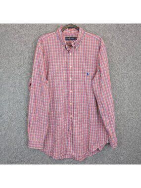 Ralph Lauren Mens XLT Tall Plaid Button Down Shirt Long Sleeve Classic Fit